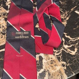 Ferrell Reed for Nordstrom Red and Navy Diagonal Stripe Tie